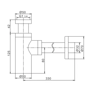 Сифон для раковины Rose RS22H чёрный